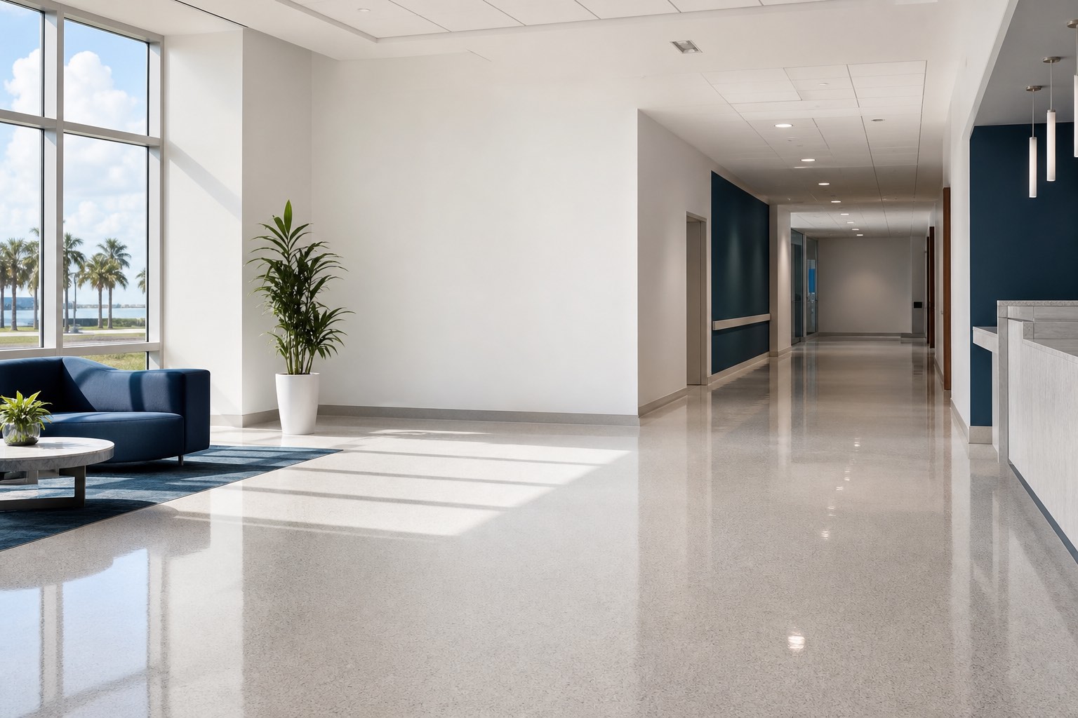 Reflective commercial facility floor in Corpus Christi